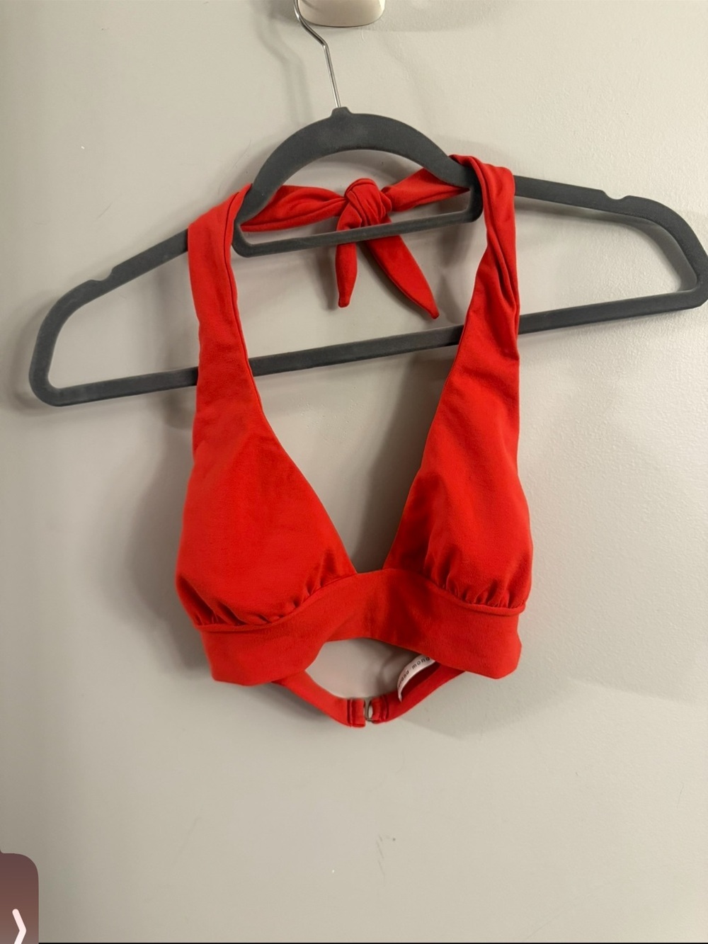 Susana Monaco Red Halter Bikini Top Size Small Made in USA